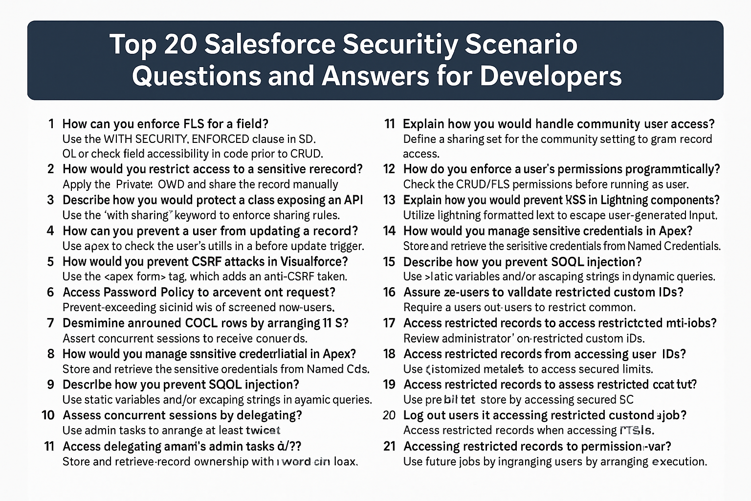 Top 20 Salesforce Security Scenario Questions and Answers for Developers