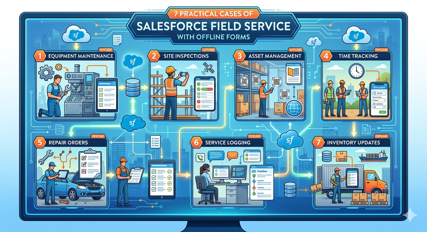 7 Practical Cases of Salesforce Field Service Optimization with Offline Forms
