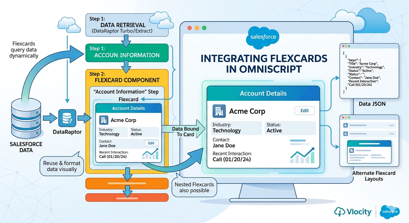 How FlexCards Show Data in OmniScripts in Salesforce