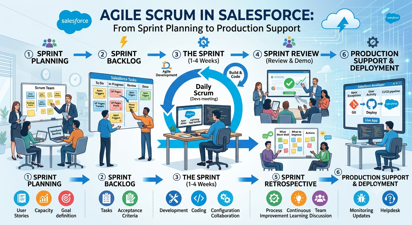 Agile Scrum in Salesforce: From Sprint Planning to Production Support