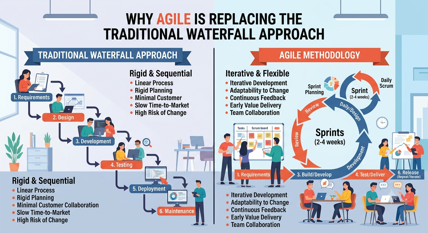 Why Agile Is Replacing the Traditional Waterfall Approach