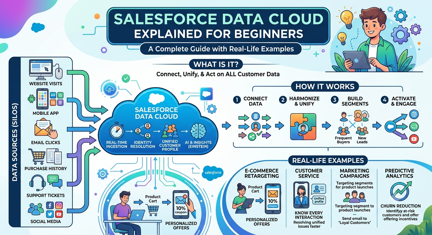 Salesforce Data Cloud Explained for Beginners: A Complete Guide with Real-Life Examples